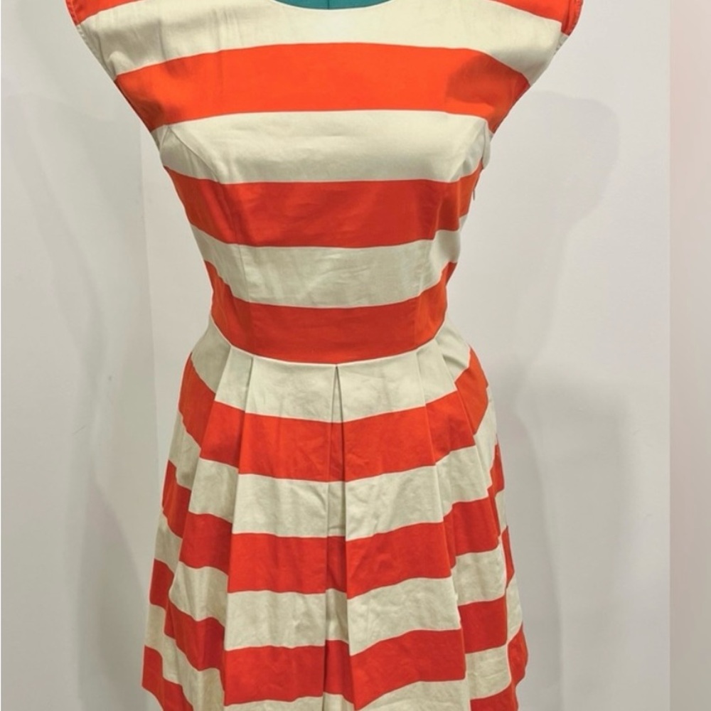 BNWT Striped Coral and Cream Dress Size M